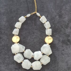 Elegant Gold and White Necklace